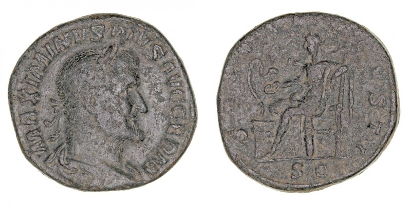 Imperio Romano
Maximino
Sestercio. AE. Roma. (235-238). R/SALVS AVGVSTI. S.C. ...