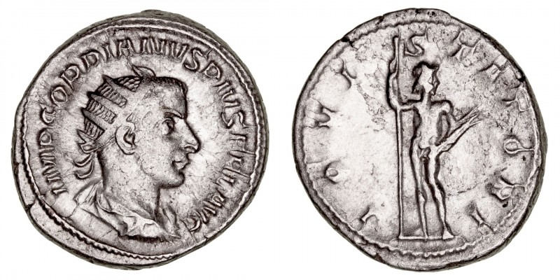 Imperio Romano
Gordiano III
Antoniniano. AR. (238-244). R/IOVI STATORI. Júpite...