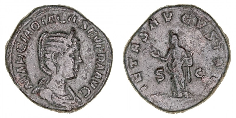 Imperio Romano
Otacilia Severa, esposa de Filipo I
Sestercio. AE. Roma. R/PIET...