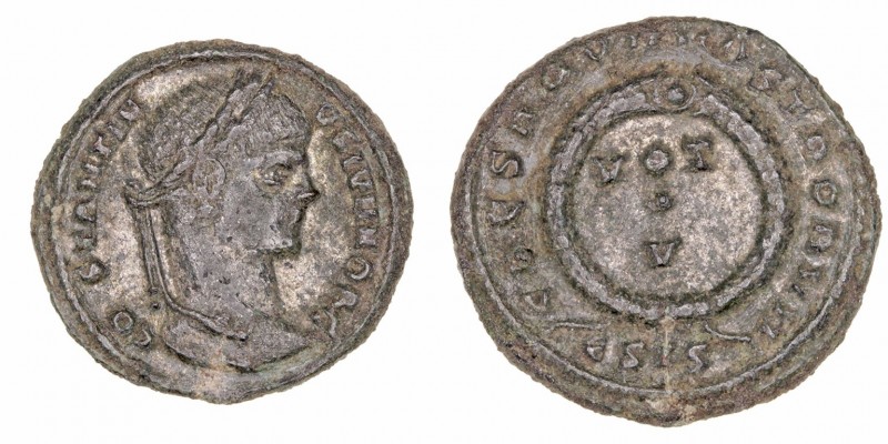 Imperio Romano
Constantino II
Follis. AE. Siscia. (317-337). R/Corona de laure...
