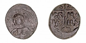 Monedas Bizantinas
Anónimo
Follis. AE. (siglo IX-X). 10.10g. 27.00mm. MBC-/MBC.