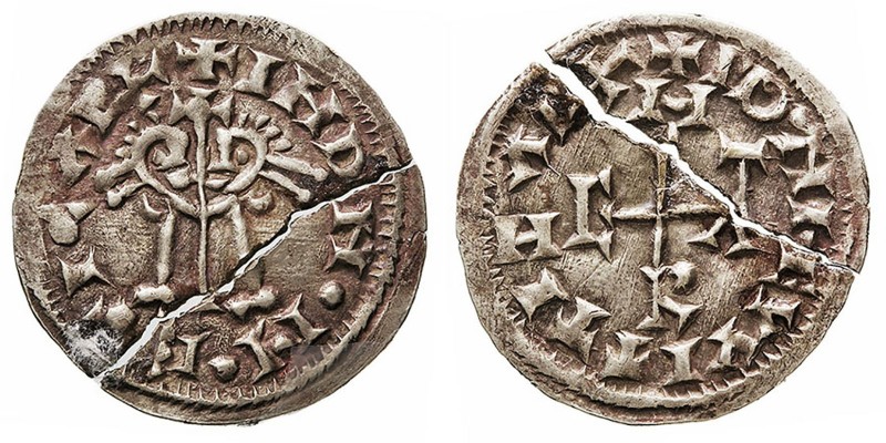 Monedas Visigodas
Egica & Witiza
Tremis. AV. Emerita. (694-702). A/Bustos enfr...