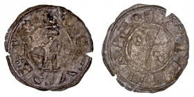 Monedas Medievales
Corona Castellano Leonesa
Alfonso I de Aragón
Dinero. VE. Toledo. A/Cabeza a der., alrededor ANFVS REX. R/Cruz patada con estrel...