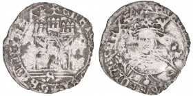 Monedas Medievales
Corona Castellano Leonesa
Enrique IV
1/2 Cuartillo. VE. Sevilla. Con S bajo el castillo. 1.81g. AB.780,4. Escasa. BC+.