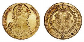 Monarquía Española
Carlos III
4 Escudos. AV. Madrid PJ. 1781. 13.47g. Cal.1785. MBC+.