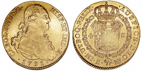Monarquía Española
Carlos IV
4 Escudos. AV. Madrid MF. 1791. 13.45g. Cal.1474. Conserva restos de brillo original. (EBC-/EBC+).