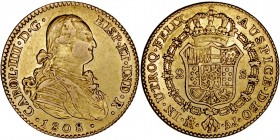 Monarquía Española
Carlos IV
2 Escudos. AV. Madrid AI. 1808. 6.79g. Cal.1320. Escasa así. MBC+/EBC-.