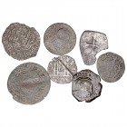 Monarquía Española
Lotes de Conjunto
Lote de 7 monedas. AE/AR. Medievales hasta Fernando VII (incluye real de los Austrias en plata). (BC a RC).