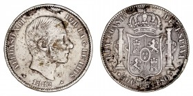 La Peseta
Alfonso XII
50 Centavos de Peso. AR. Manila. 1882. 12.86g. Cal.117. Manchas. (MBC).