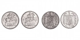 La Peseta
Estado Español
5 Céntimos. Aluminio. 1940. Lote de 2 monedas. Cal.1. SC- a EBC.