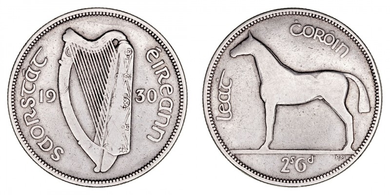 Monedas Extranjeras
Irlanda
1/2 Corona. AR. 1930. 13.81g. KM.8. MBC-.