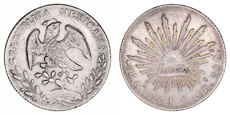 Monedas Extranjeras
Méjico
8 Reales. AR. Guadalajara JS. 1890. 27.06g. KM.377....