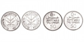 Monedas Extranjeras
Palestina
50 Mils. AR. Lote de 2 monedas. 1935 y 1939. KM.6. MBC.