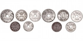 Monedas Extranjeras
Rumanía
Serie de 5 valores. CuNi. 5 y 10 Bani 1900 y 5, 10 y 20 Bani 1906. KM.28, 29, 31, 32 y 33. MBC a BC.