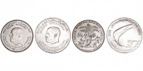 Monedas Extranjeras
Túnez
Lote de 2 monedas. AR. Dinar 1970 FAO y 5 Dinars 1976 20 Aniversario de la Independencia. KM.302 y 305. EBC+ a MBC.