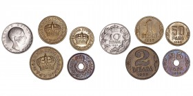 Monedas Extranjeras
Yugoeslavia
Serie de 5 valores. AR/Ni. 1938. 25 y 50 Para y 1, 2 y 10 Dinara. KM.17/20 y 22. EBC a MBC.