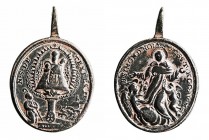 Medallas
Religiosas
Medalla. AE. (1766). Beato Simón de Rojas y N. S. de Tejeda, en exergo (ROMA). 31.00mm. Oval con anilla, Bellísima pieza. Muy ra...