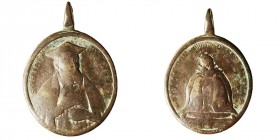 Medallas
Religiosas
Medalla. AE. (siglo XVIII). N. S. de los Dolores de Sevilla y San Felipe Neri. En exergo (ROMA). 36.00mm. Oval con anilla. Rara....
