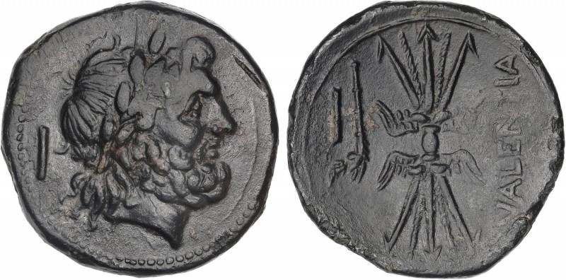 GREEK COINS
As. 192-89 a.C. BRUTTIUM. Vibo Valentia (Hipponion). Anv.: Cabeza l...