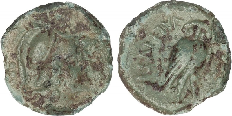 GREEK COINS
Triens. 193-150 a.C. BRUTTIUM. Vibo Valentia (Hipponion). Anv.: Cab...