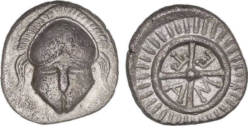 GREEK COINS
Dióbolo. 450-350 a.C. MESEMBRIA. TRACIA. Anv.: Casco de frente ador...