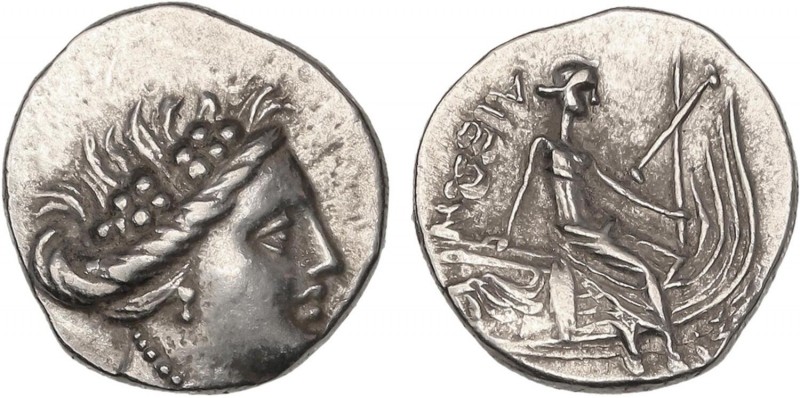 GREEK COINS
Tetróbolo. 197-146 a.C. HISTIAIA. EUBOIA. Anv.: Cabeza de la Ninfa ...
