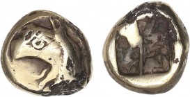 GREEK COINS
1/24 Estátera. 625-600 a.C. PHOCAIA. IONIA. Anv.: Cabeza de grifo a derecha. Rev.: Cuadro incuso. Al. 0,64 grs. RARA. SNG Von Aulock-1794...