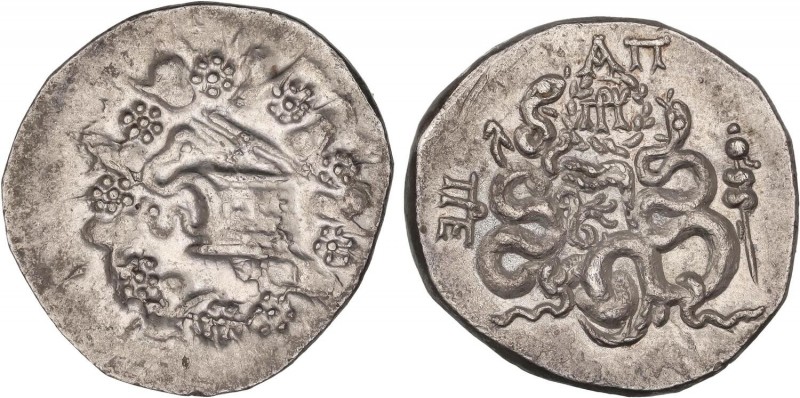 GREEK COINS
Tetradracma Cistóforo. 133 a.C. PERGAMO. Anv.: Cista mística, dentr...