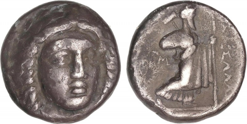 GREEK COINS
Dracma. 377-353 a.C. MAUSSOLLOS. SATRAPAS DE CARIA. Anv.: Cabeza la...