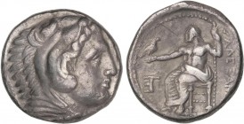 GREEK COINS
Tetradracma. 336-323 a.C. ALEJANDRO MAGNO. MACEDONIA. Anv.: Cabeza de Hércules con piel de león a derecha. Rev.: Zeus entronizado a izqui...