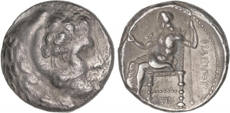 GREEK COINS
Tetradracma. 323-314 a.C. FILIPO III. Anv.: Cabeza de Hércules con ...