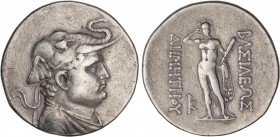 GREEK COINS
Tetradracma. 205-171 a.C. DEMETRIO I. BACTRIA E INDOGRECIA. Anv.: Cabeza diademada con tocado de elefante a derecha. Rev.: Hércules en pi...