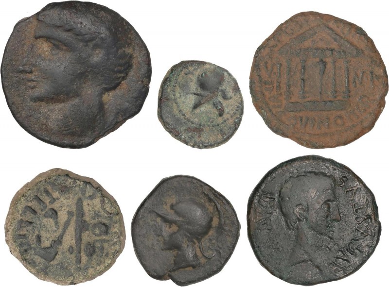 CELTIBERIAN COINS
Lote 6 monedas Semis (2), 1/4 y 1 Calco (3). CARTAGONOVA (CAR...