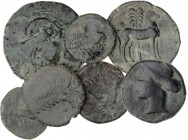 CELTIBERIAN COINS
Lote 7 monedas 1/4, 1/2 y 1 Calco. 220-180 a.C. CARTAGONOVA (CARTAGENA, Murcia). AE. A EXAMINAR. BC a MBC-.
