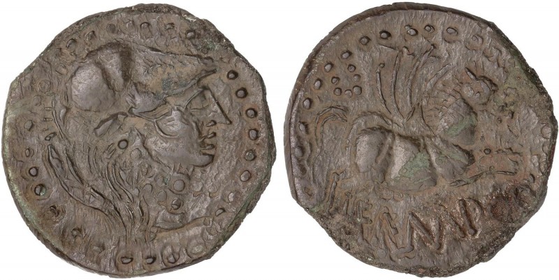 CELTIBERIAN COINS
As. 50-27 a.C. EMPORITON (L´ESCALA, EMPÚRIES, Girona). Anv.: ...