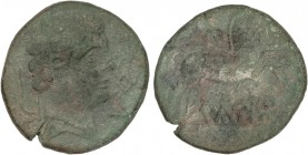 CELTIBERIAN COINS
As. 120-20 a.C. ERCAVICA (CAÑAVERUELAS, Cuenca). Anv.: Cabeza masculina a derecha, delante letras ibéricas ET, detrás arado. Rev.: ...