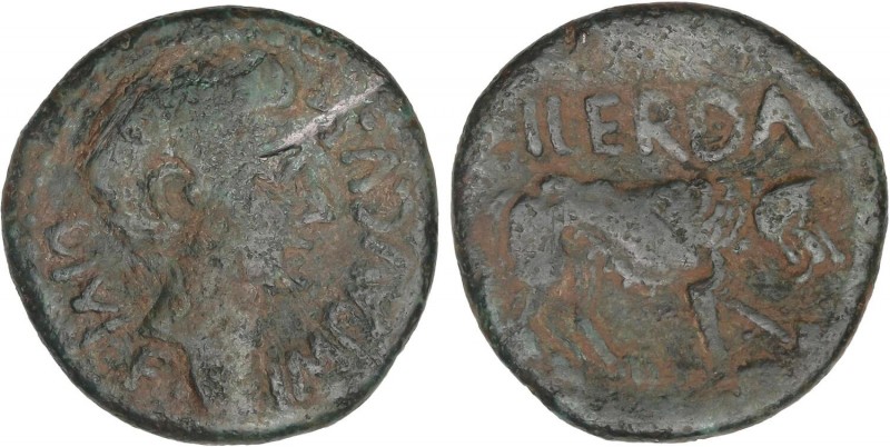 CELTIBERIAN COINS
As. 27 a.C.-14 d.C. ÉPOCA DE AUGUSTO. ILERDA (LLEIDA). Anv.: ...