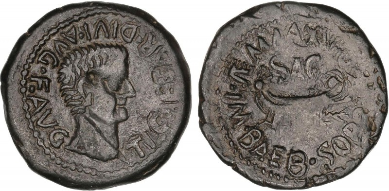 CELTIBERIAN COINS
Semis. 14-36 d.C. ÉPOCA DE TIBERIO. SAGUNTO (VALENCIA). Anv.:...