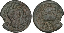 CELTIBERIAN COINS
As. 14-36 d.C. ÉPOCA DE TIBERIO. SAGUNTO (VALENCIA). Anv.: TI. CAESAR DIVI. AVG. F. AVGV. Cabeza de Tiberio a derecha. Rev.: SAG. L...