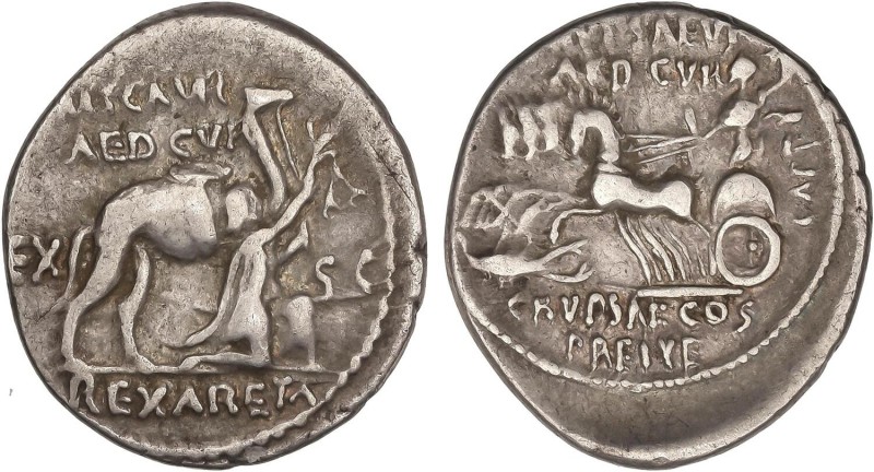 ROMAN COINS: ROMAN REPUBLIC
Republic
Denario. 58 a.C. AEMILIA-8. M. Aemilius S...