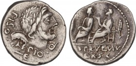 ROMAN COINS: ROMAN REPUBLIC
Republic
Denario. 100 a.C. CALPURNIA-5. L. Calpurnius Piso y Q. Servilius Caepius. 3,96 grs. AR. Cal-301; FFC-226. MBC.