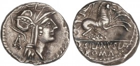 ROMAN COINS: ROMAN REPUBLIC
Republic
Denario. 91 a.C. JUNIA-15. D. Junius Silanus L. F. Anv.: Cabeza de Roma a derecha, detrás letra ´A´. 3,93 grs. ...