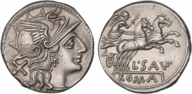 ROMAN COINS: ROMAN REPUBLIC
Republic
Denario. 152 a.C. SAUFEIA-1. L. Saufeius. 3,41 grs. AR. Ex-colección Huntington. Ex-CNG (Tritón XX) enero 2017 ...