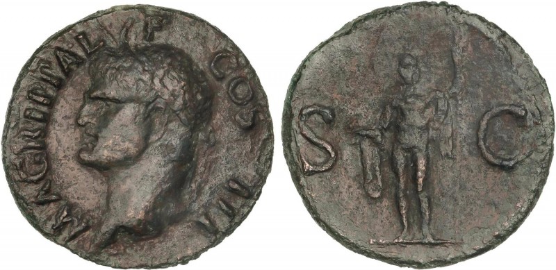 ROMAN COINS: ROMAN EMPIRE
Empire
As. Acuñada el 23-32 d.C. AGRIPA. Anv.: M. AG...