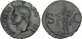 ROMAN COINS: ROMAN EMPIRE
Empire
As. Acuñada el 23-32 d.C. AGRIPA. Anv.: M. AGRIPPA L. F. COS. III. Cabeza a izquierda con corona. Rev.: S. C. Neptu...
