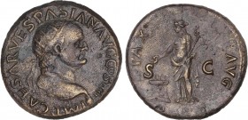 ROMAN COINS: ROMAN EMPIRE
Empire
Dupondio. Acuñada el 72-73 d.C. VESPASIANO. Anv.: IMP CAESAR VESPASIAN AVG COS IIII. Busto radiado a derecha. Rev.:...