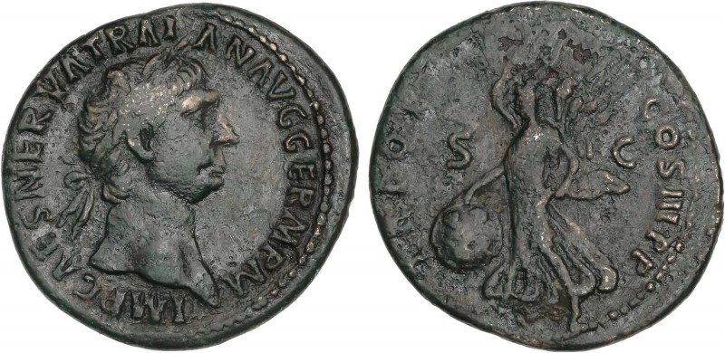 ROMAN COINS: ROMAN EMPIRE
Empire
As. Acuñada el 98 d.C. TRAJANO. Anv.: IMP. CA...
