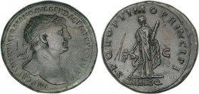 ROMAN COINS: ROMAN EMPIRE
Empire
Dupondio. Acuñada el 103-111 d.C. TRAJANO. Rev.: S. P. Q. R. OPTIMO PRINCIPI S.C. En exergo: ARAB AD Q. Arabia con ...