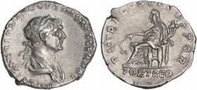 ROMAN COINS: ROMAN EMPIRE
Empire
Denario. Acuñada el 114-117 d.C. TRAJANO. Anv.: IMP. CAES. MER. TRAIANO OPTIMO AVG. GER. DAC. Busto laureado a dere...