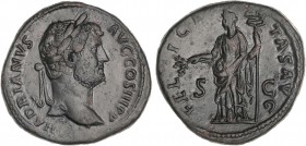 ROMAN COINS: ROMAN EMPIRE
Empire
As. Acuñada el 134-138 d.C. ADRIANO. Anv.: HADRIANVS AVG. COS. III P. P. Cabeza descubierta a derecha. Rev.: FELICI...